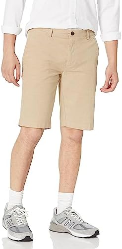 Amazon Essentials Men's Slim-Fit 11" Lightweight Comfort Stretch Oxford Short (Previously Goodthreads), Khaki Brown, 36