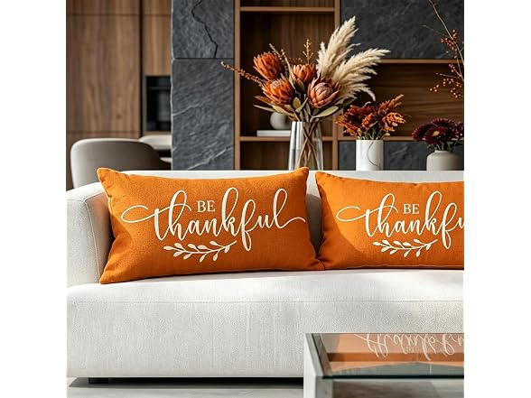 JXZYGMD Fall Pillow Cover 12x20 inch Be Thanksg