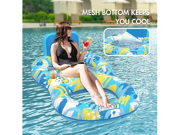 Sunikko X W0568 Inflatable Pool Floats Adult Blue - Gallery 3