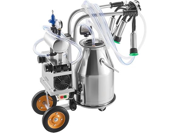 Electric Cow Milking Machine, 6.6 Gal / 25 L 304