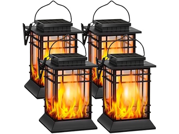 Brightever 4-Pack Solar Lanterns Outdoor Waterproof