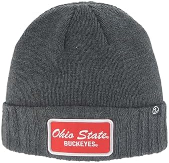 ZHATS Standard NCAA Officially Licensed Beanie Hat Ranger Patch Brick Charcoal, Grey, One Size