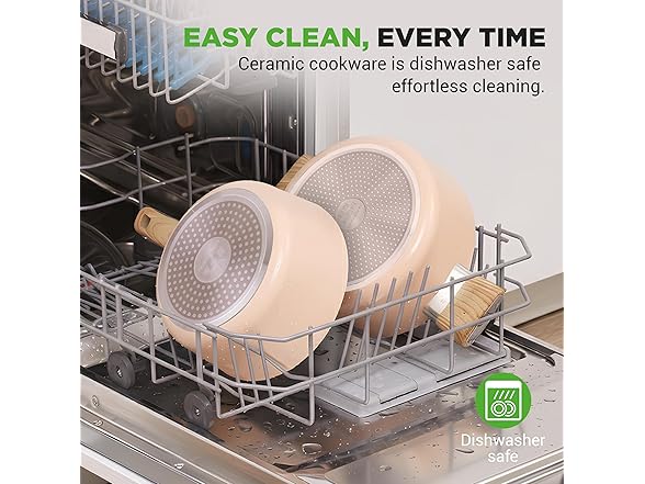 NutriChef 14-Piece Non-Stick Ceramic Cookware Set 