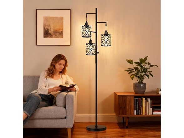 ROTTOGOON Dimmable Farmhouse Floor Lamp