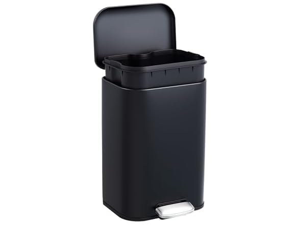 PrecisionAuto 3.2 Gallon / 12L Stainless Steel Trash Can Black