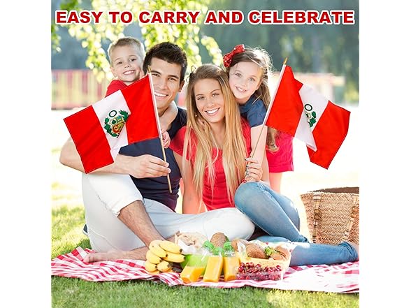 Yingnner Peru Stick Flags 12x18" 12pk