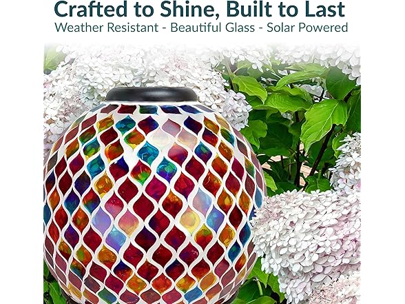 Sunnydaze 10-Inch Solar Gazing Ball for Garden, Summer Trellis