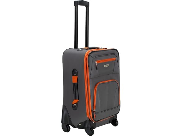 Rockland Pasadena Expandable Spinner Carry-on 19", Charcoal