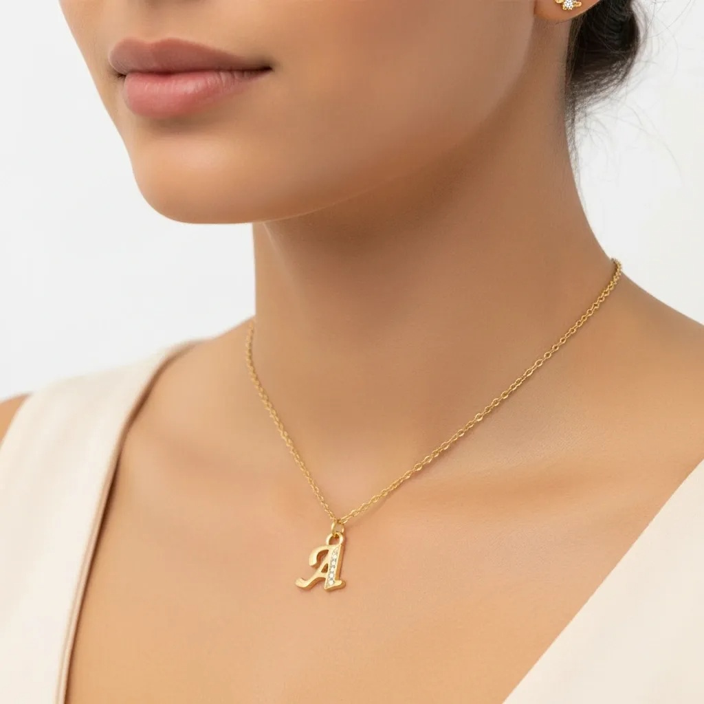 Initial Letter Pendant Necklace - Gallery 6