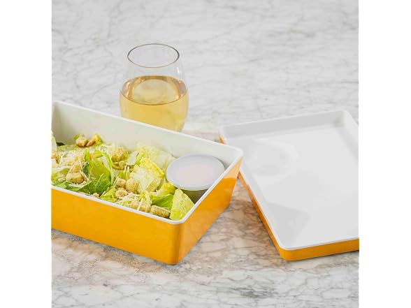 TableCraft Rectangular Stackable Bowl and Lid, Clemantine