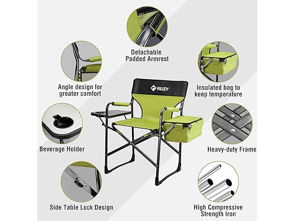 VILLEY Heavy Duty Directors Chair Cooler