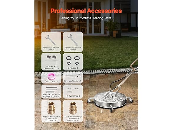 VEVOR Pressure Washer Surface Cleaner, 24in