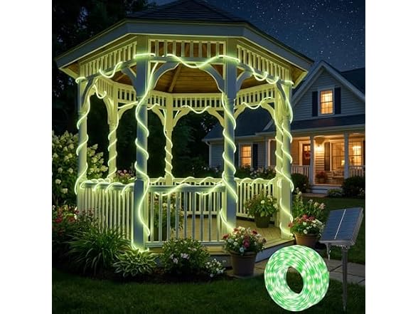 LightSeek Solar Candy Cane Rope Lights