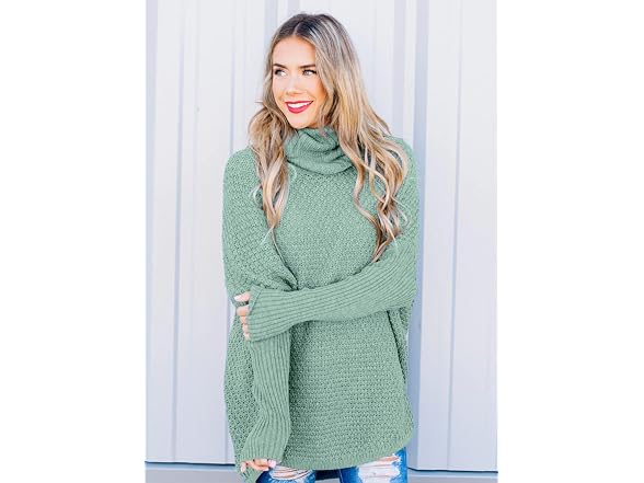 Dorose Women (M) Oversized Turtleneck Long Sweater