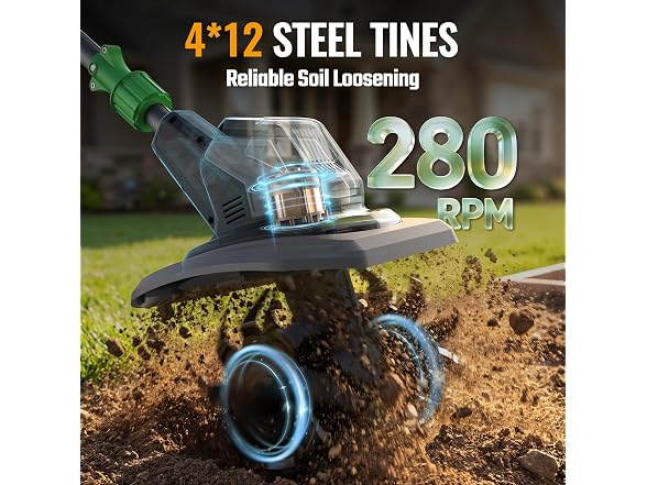 WORKPROX 20V Cordless Tiller Cultivator