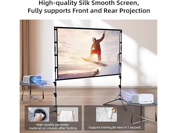 100" Portable Projection Screen w/Stand