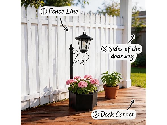DJGIFI 2-in-1 Solar Planter Lamp 75cm