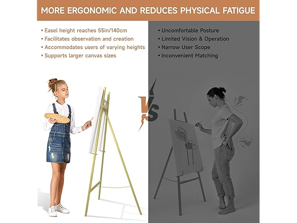 55" Gold Easel for Display or Art