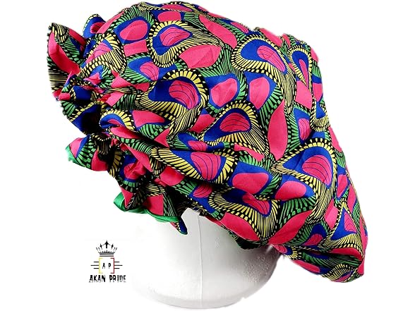 Akan Pride Women (OS) Ankara Satin Bonnets Fabric