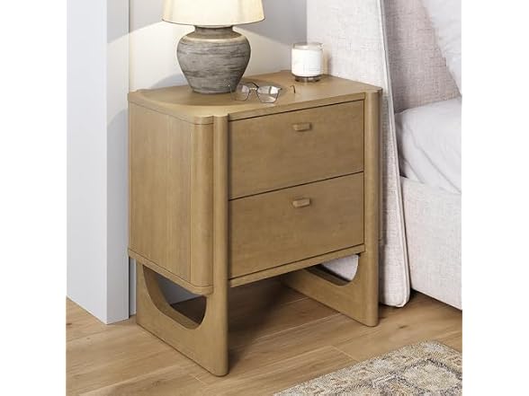 Nathan James Solace Mid Century Modern 2 Drawer Nightstand