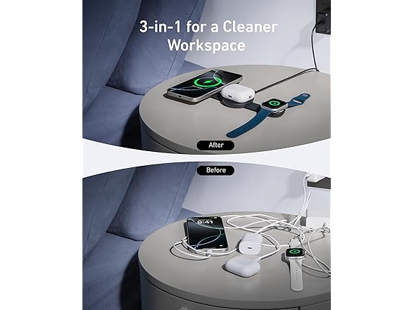 Anker MagSafe 3-in-1 Qi2 15W Wireless Compact Foldable Charger