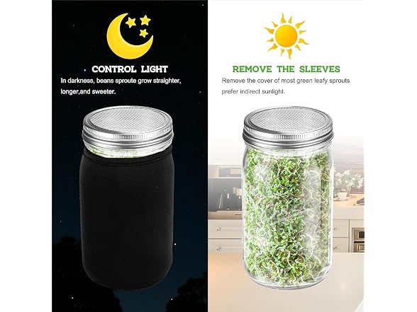 Kitmiido Seed Sprouting Jar Kit 2x32oz