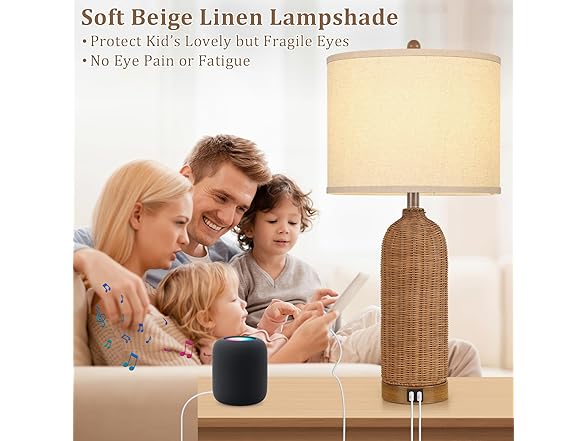 AUZONIMICS Table Lamps with 2 USB Ports