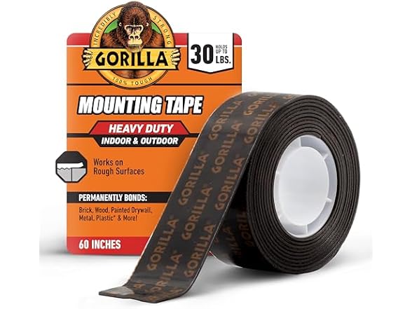 GORILLA Double Sided Mounting Tape - 1" x Black