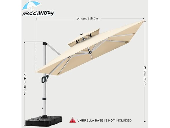 ABCCANOPY 10FT Cantilever Patio Umbrella