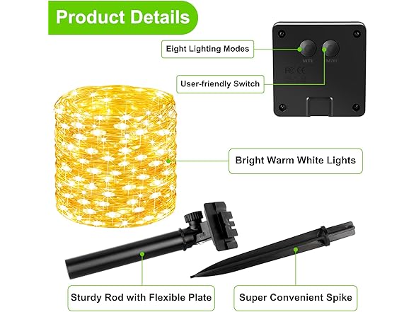 Brightever Solar String Lights, 6-Pack Total 240FT
