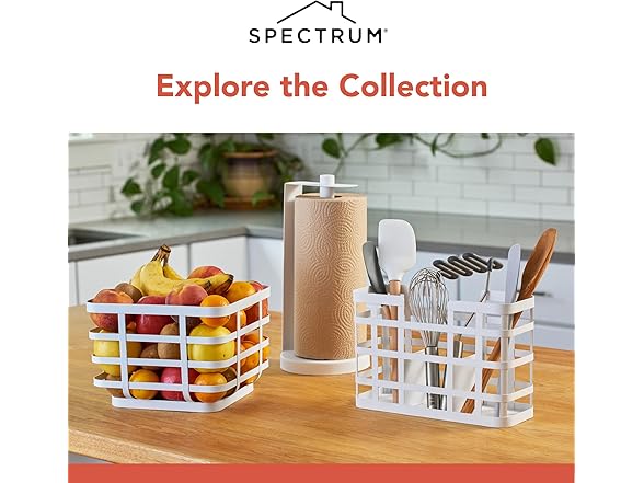 Spectrum Fruit Basket with Banana Hanger White