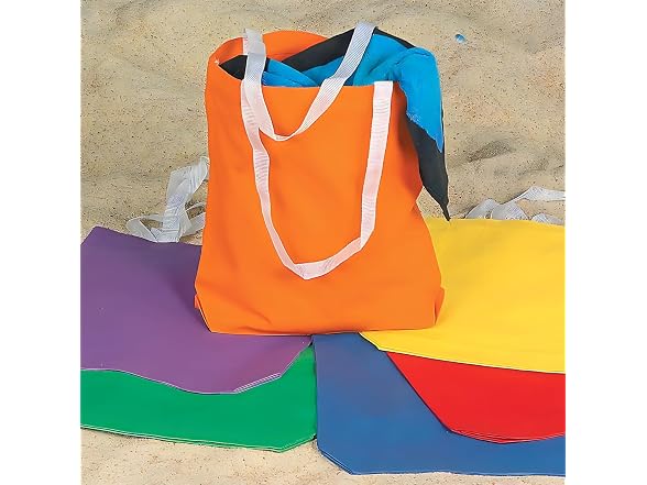 Fun Express Medium Canvas Tote Bag Assortment - 10" x 12" (Pack of 50)