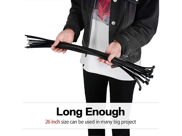 Large Zip Ties 26" Black 60pc