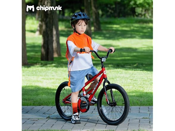 Chipmunk Kids Bike Toddlers 14 Inch Wheel Bicycle Beginners, Red