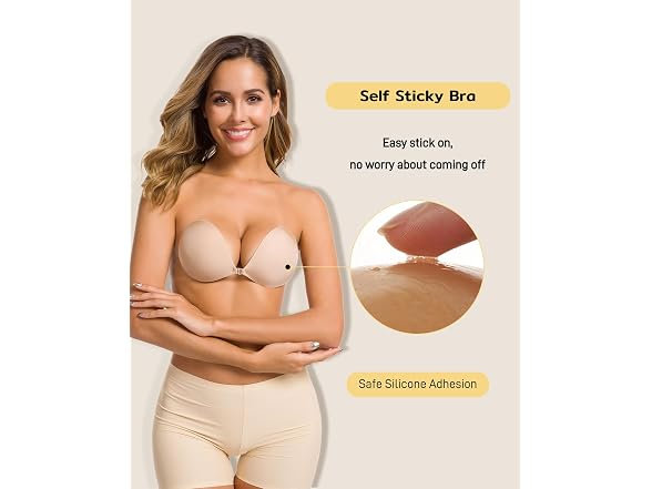 Niidor Women (C) Sticky Bra Strapless Bra Up Dress