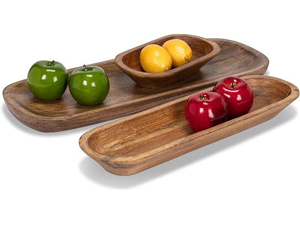 Abbott Collection Large Oval Shallow Bowl - Mangowood