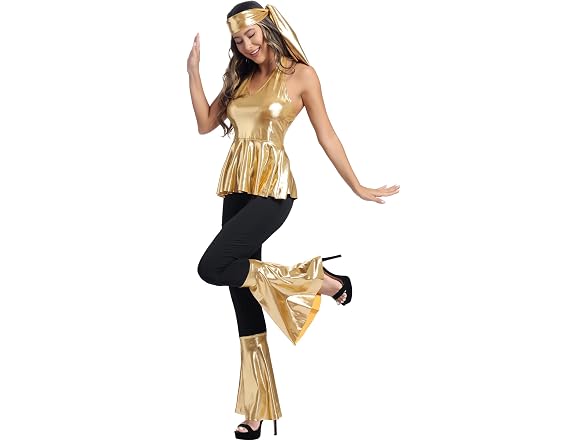 Parlsdy (XS) Plus Size 70s Disco Costume - Gallery 4