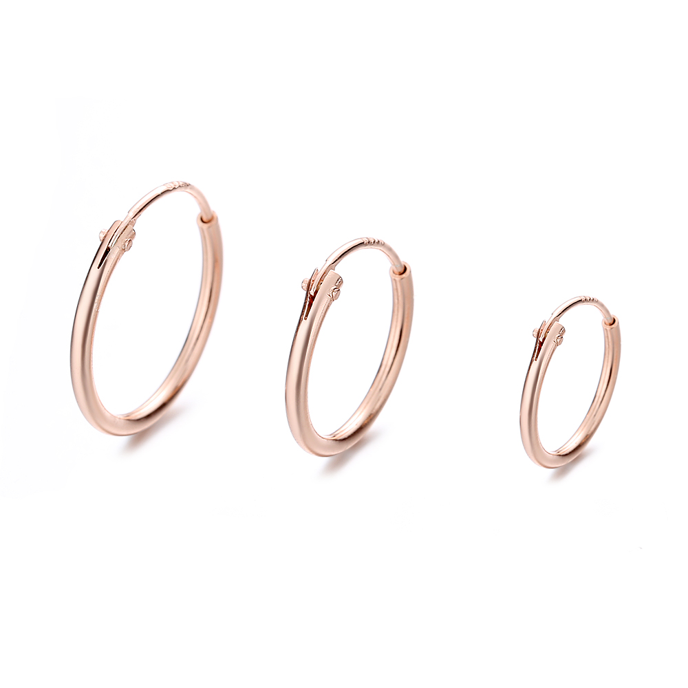 18K rose Gold Plated 3 Pair Studs - Gallery 3