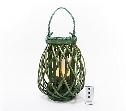 Barbara King 12" Teardrop Wicker Lantern - Gallery 10