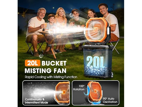 Ausic 5 Gal 12" Portable Misting Fan