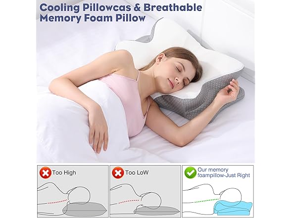 FEICO Cervical Neck Pillow - Memory Foam Pillo