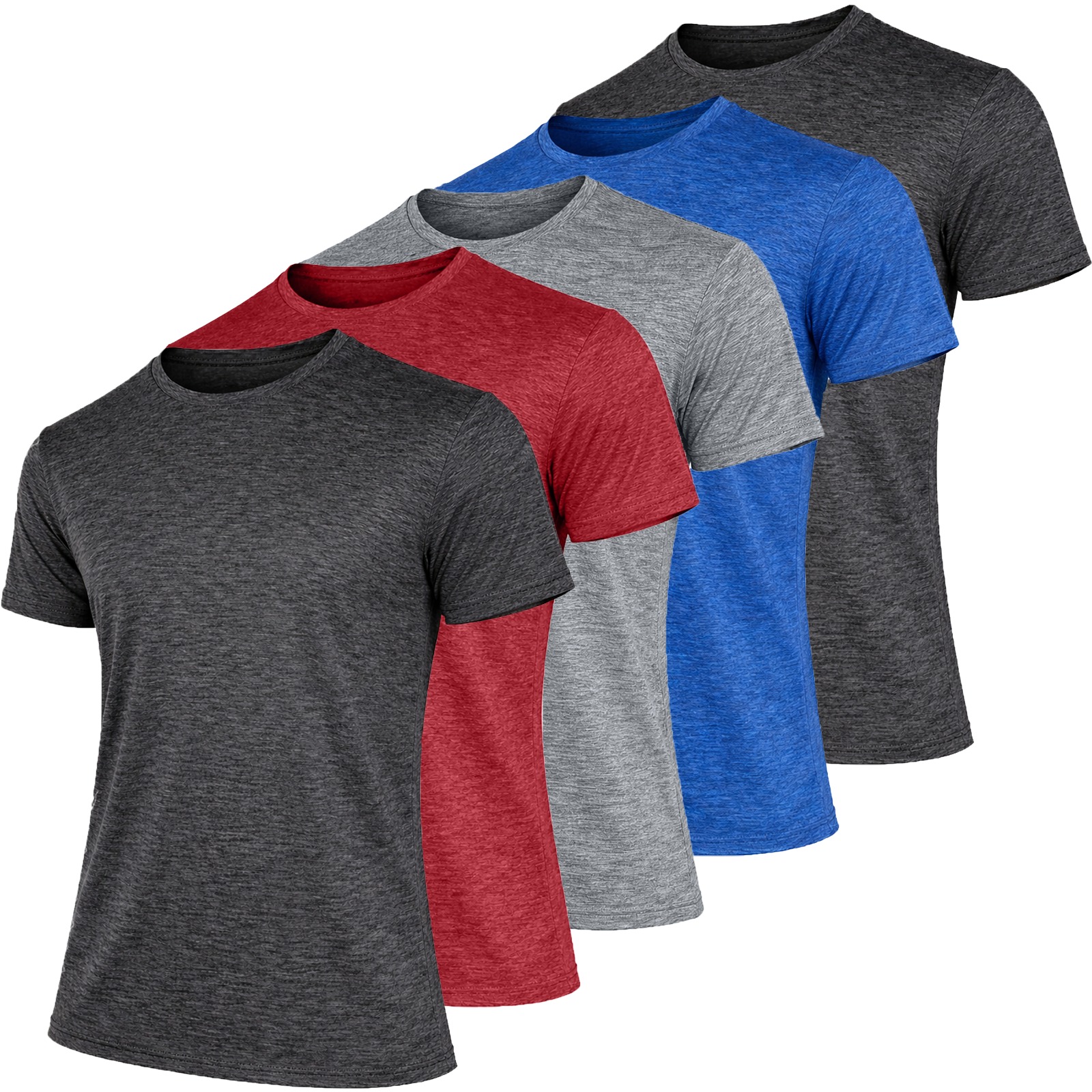 5Pk Mens S/S Moisture Wicking Tee - Gallery 9