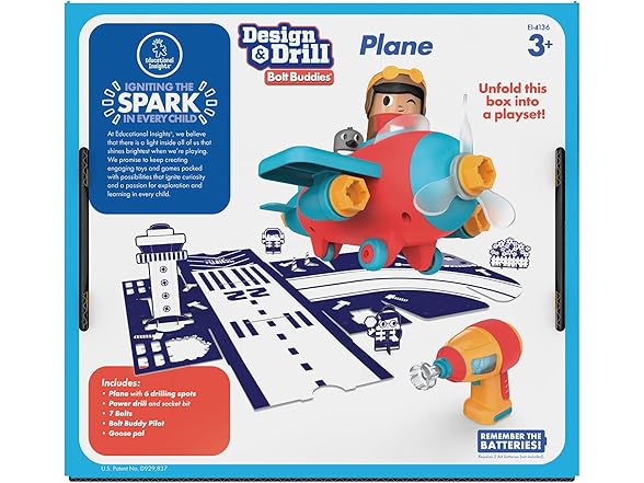 Educational Insights Design & Drill Bolt Buddies Plane