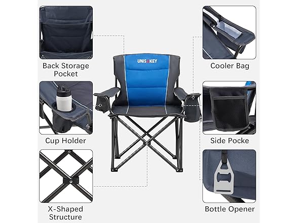 (2 Pack) Oversized Folding Camping Chair