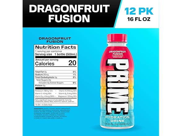 12PK PRIME Hydration DRAGONFRUIT FUSION
