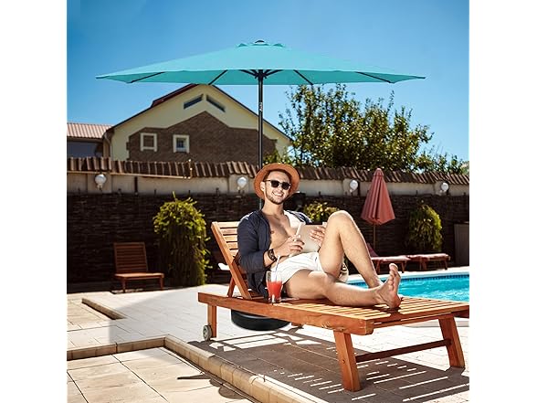 HealSmart 9ft Patio Umbrella with Push Button Tilt/Crank