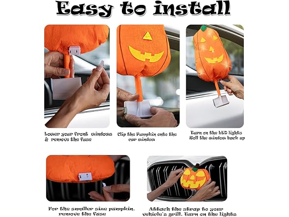 Zone Tech HL0003 Halloween Pumpkin Car Decoration Kit