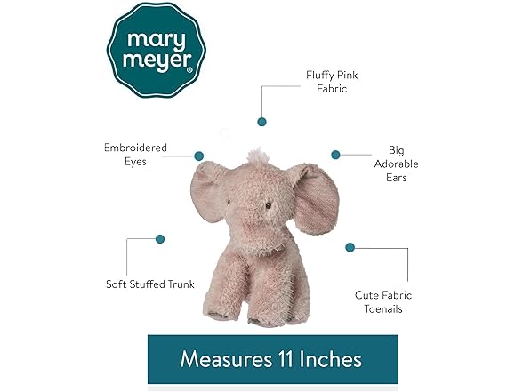 Mary Meyer Stuffed Animal Pink Blossom Elephant