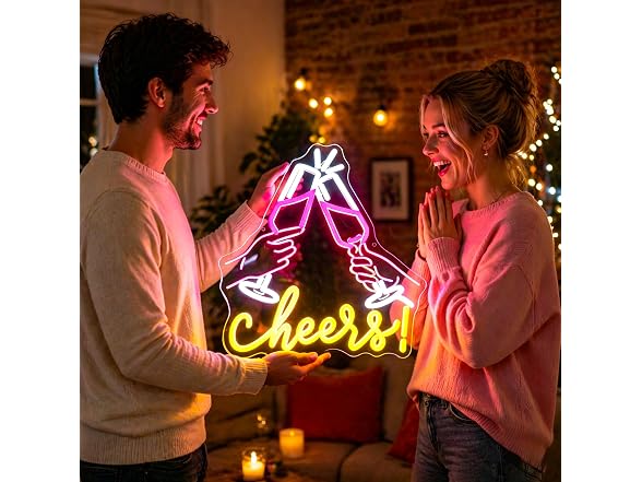 Whfobfe Cheers Neon Sign for Wall