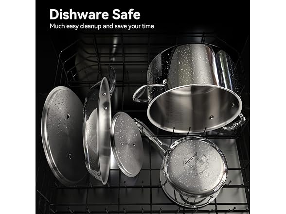 Duxtop Whole-Clad Tri-Ply Stainless Steel Induction Cookware Set, 10PC Set 